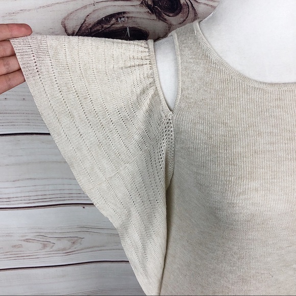 JOHN + JENN Anthro Knitted Flutter Sleeve Top - Picture 4 of 9